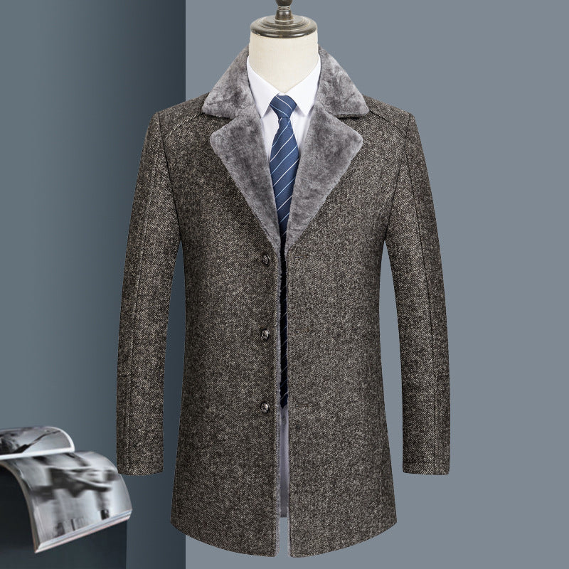 Woolen Coat Autumn And Winter Clothing Middle-aged Men&