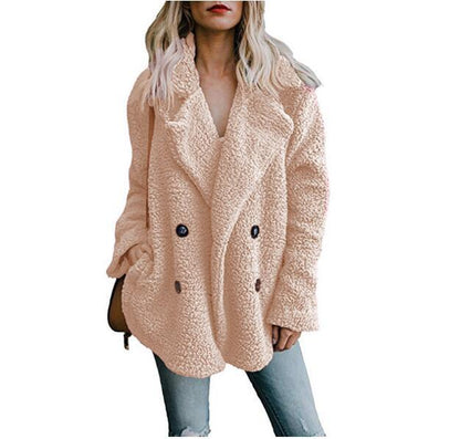 Autumn And Winter Fashion Button Suit Collar Pocket Blouse Limorista