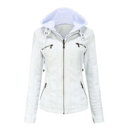 Detachable Two-piece Hooded Leather Jacket Limorista