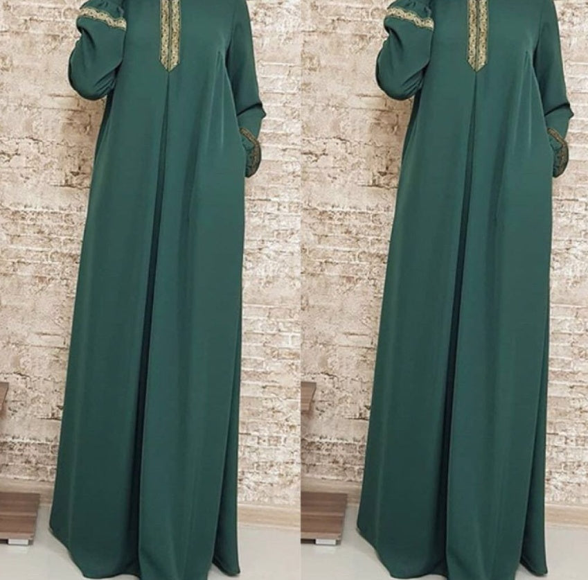 Women Plus Size Print Abaya Jilbab Muslim Maxi Dress Limorista