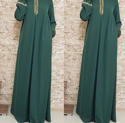 Women Plus Size Print Abaya Jilbab Muslim Maxi Dress Limorista