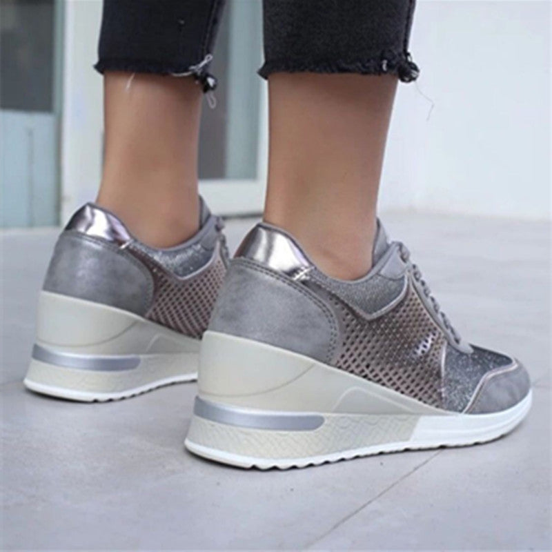 Lacing Sneakers With Platform Heels For Women Limorista
