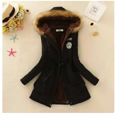 Thick Winter Jacket Women Large Size Long Section Hooded parka outerwear new fashion fur collar Slim padded cotton warm coat Limorista