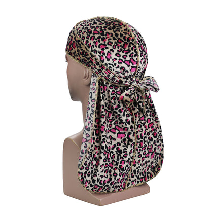 Velvet Leopard Long Tail Pirate Hat Limorista