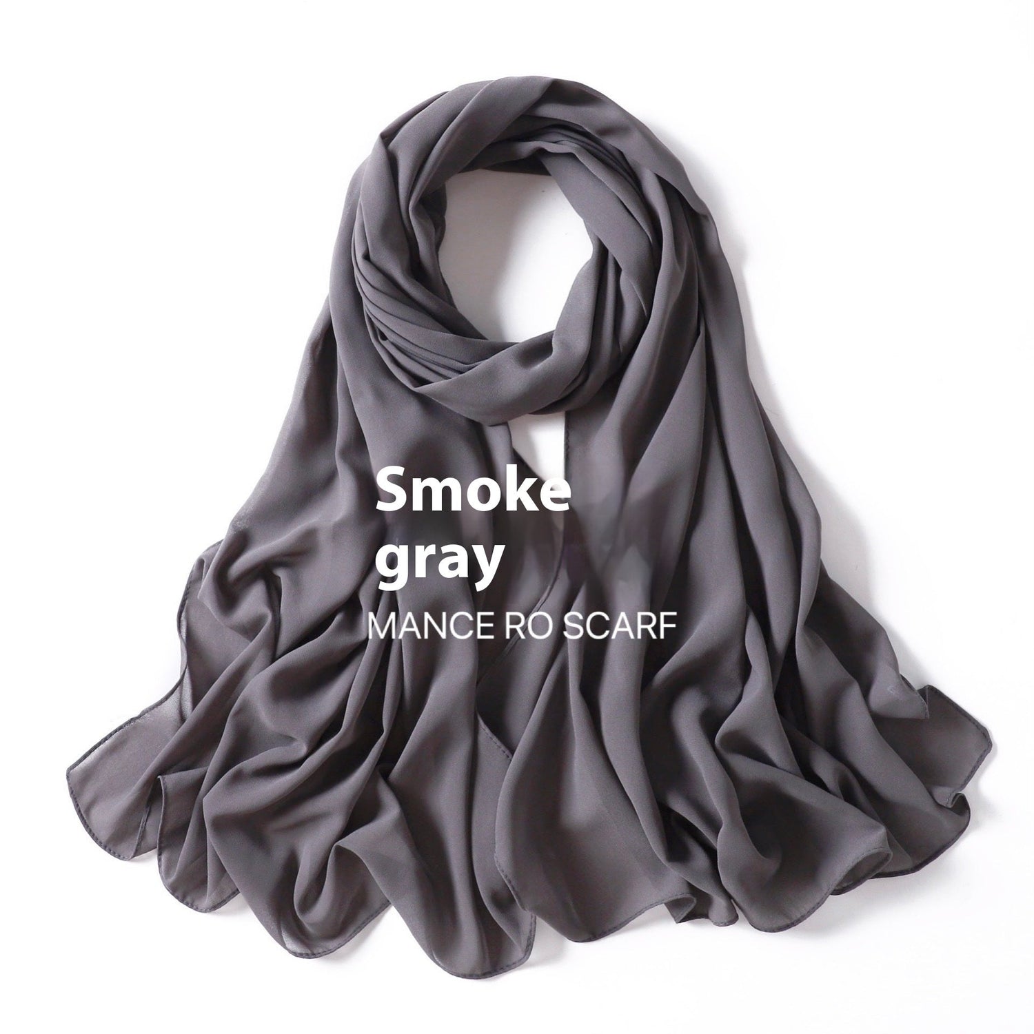 Pure Color Pearl Chiffon Scarf Headcloth Veil Chiffon Scarf Limorista