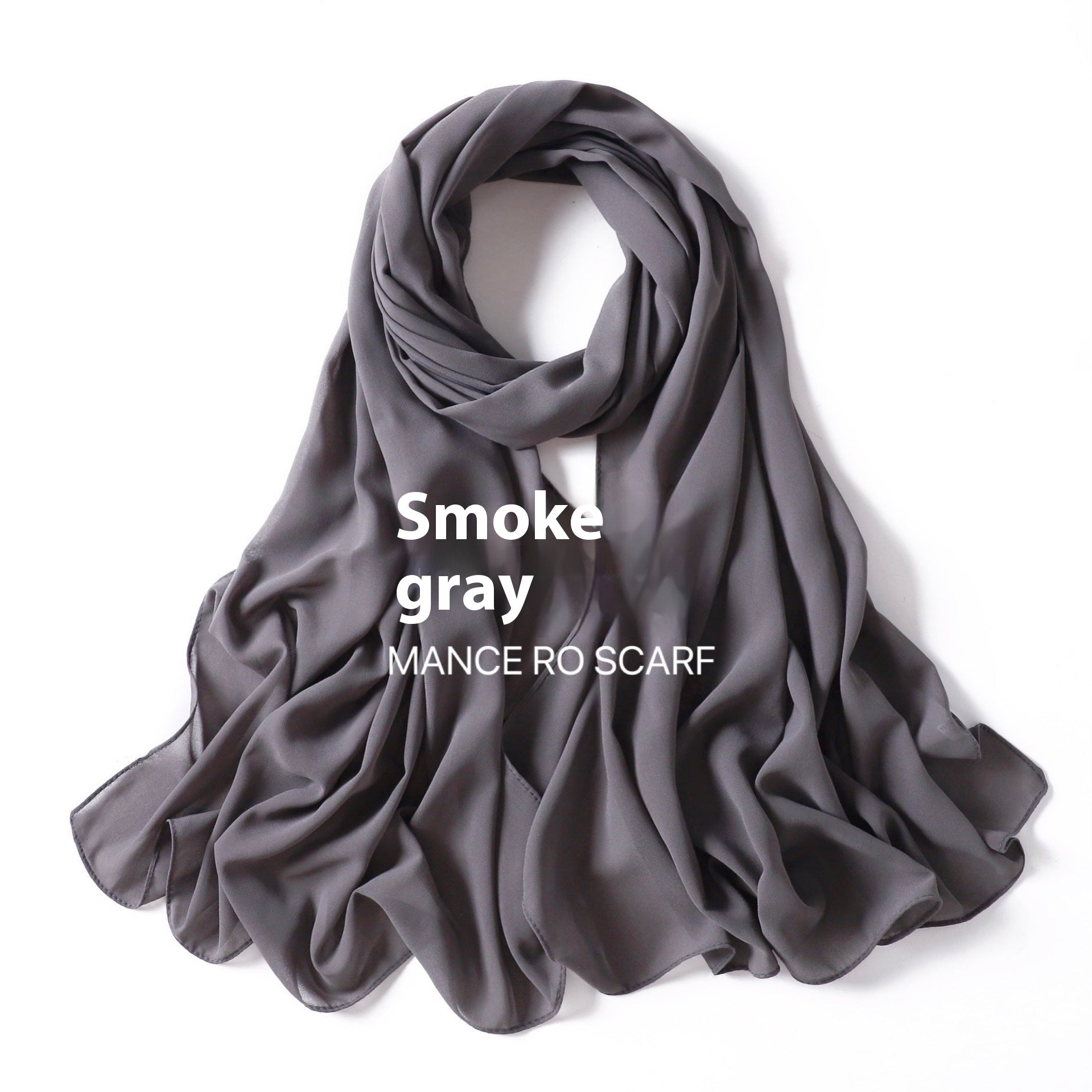 Pure Color Pearl Chiffon Scarf Headcloth Veil Chiffon Scarf Limorista