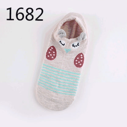 Cute Animals Cotton Short Socks Creative Cartoon Pure Socks Casual Funny Socks Spring Summer Fox Socks Limorista