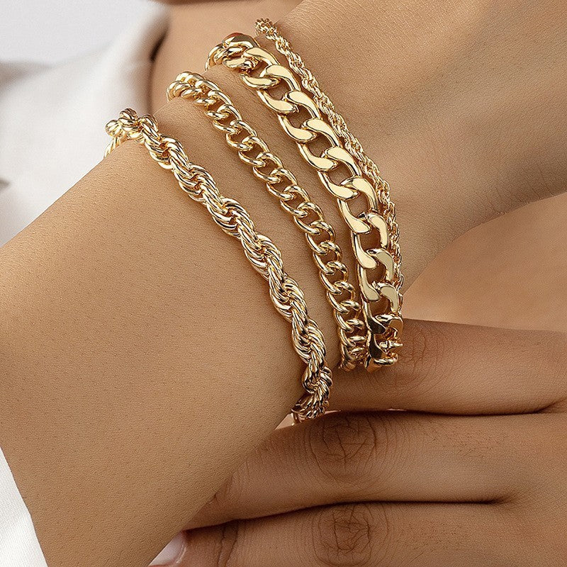 Vintage Hemp Flowers Chain Twin Bracelet Limorista