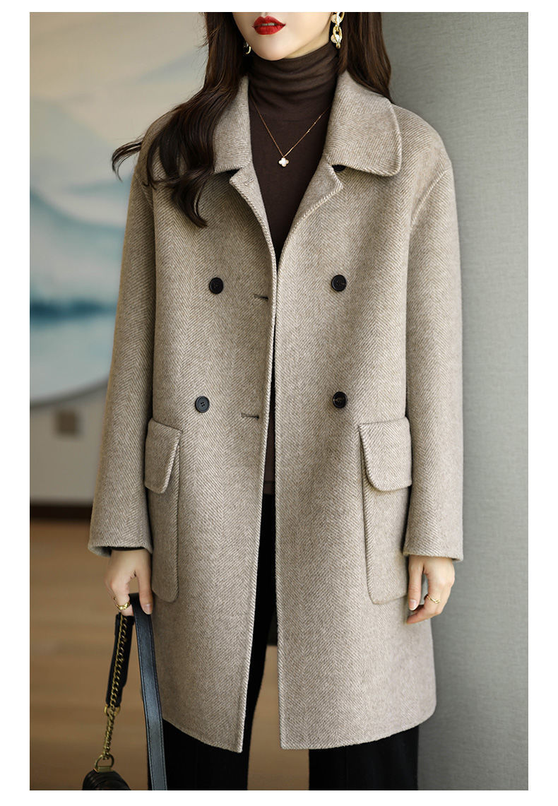 Slim Fit And Mid Length Woolen Coat Fashion Limorista