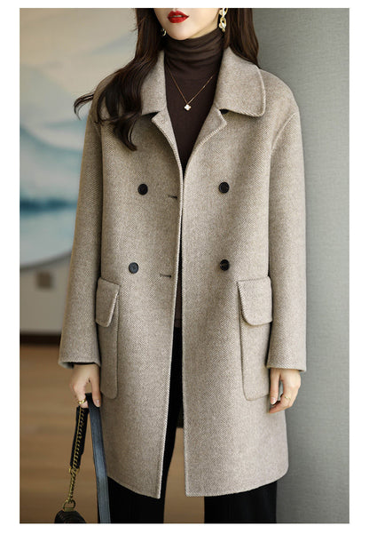 Slim Fit And Mid Length Woolen Coat Fashion Limorista