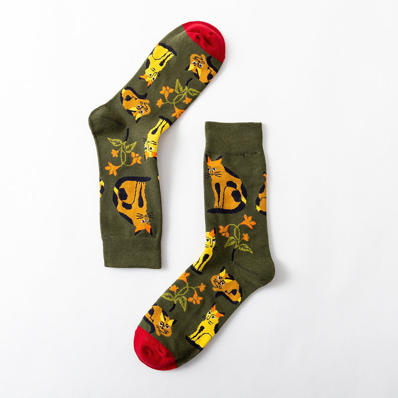New Big Flower Plant Series Socks Cotton Couple Socks Limorista