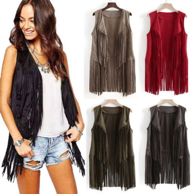 Fashion Thin Tassel Sleeveless Vest Women Limorista