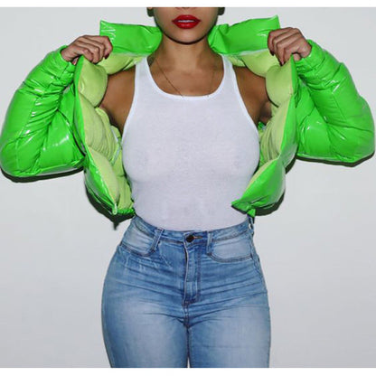 Bright metal short women&
