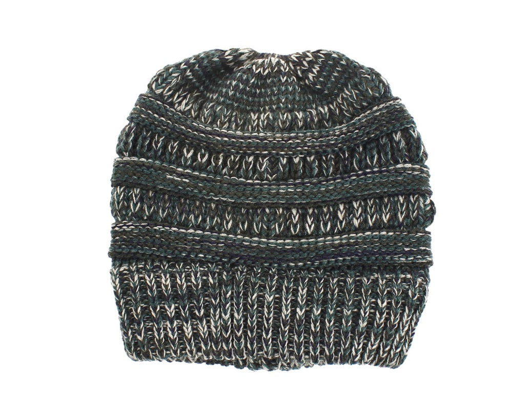 Mixed Color Knitted Wool Hat Ladies Non-labeled Ponytail Hat Limorista