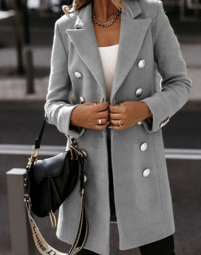 Double-breasted woolen coat Limorista