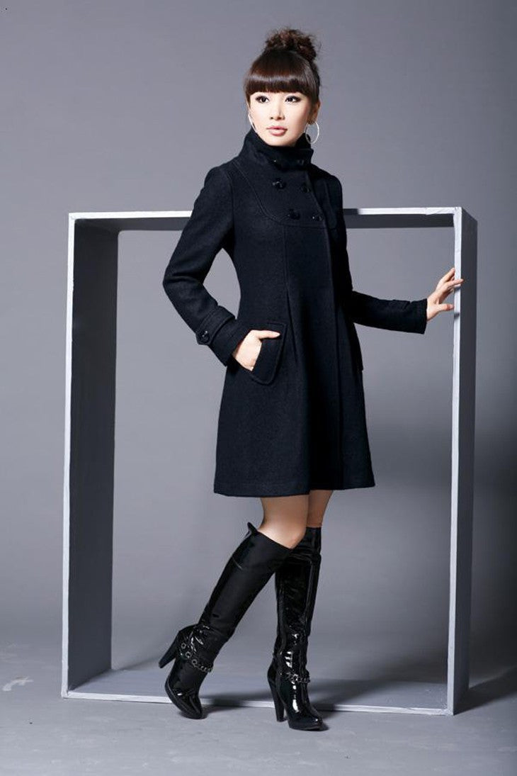 Overcoat hooded double breasted Cape windbreaker Limorista