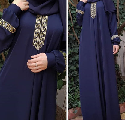 Women Plus Size Print Abaya Jilbab Muslim Maxi Dress Limorista