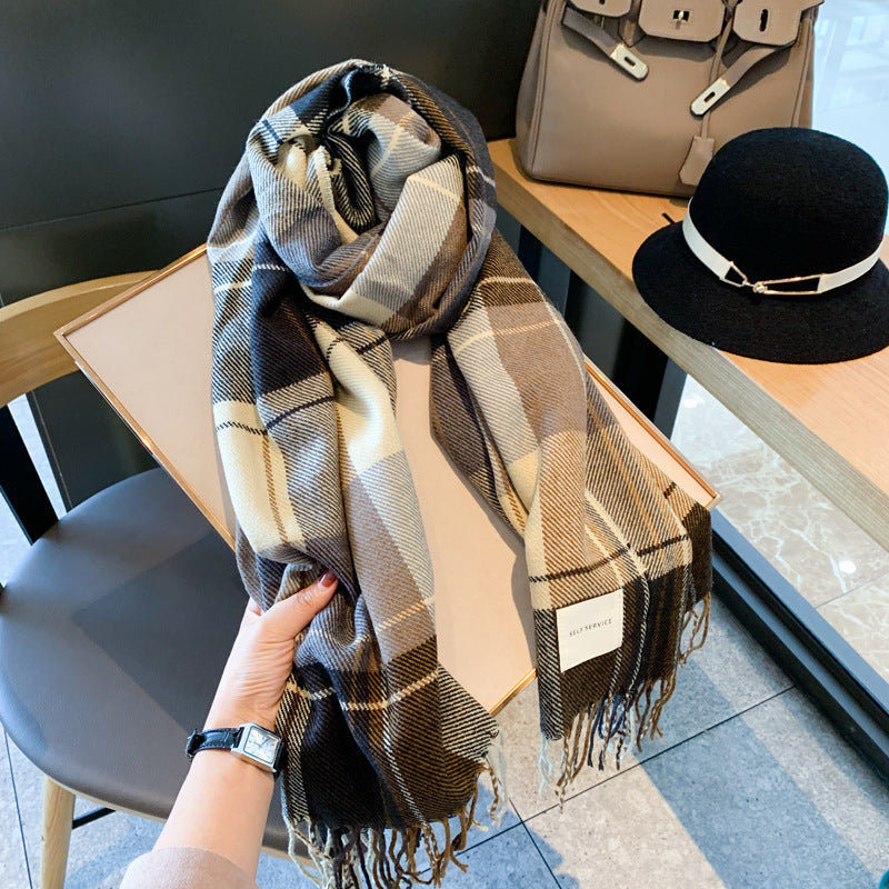 Scarf Female Winter Korean Version of The Wild British Classic Limorista
