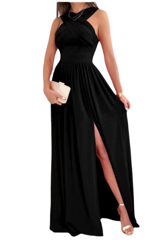 Summer Sleeveless Neck Hanging Back Dress Limorista