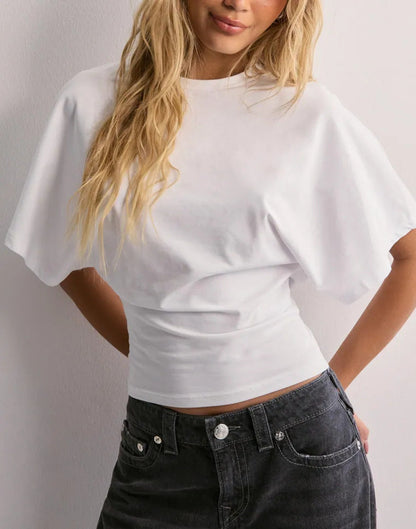 Summer Batwing Sleeve T-shirt Ins Fashion Round Neck Pullover Short-sleeved Tops For Women Clothing Limorista