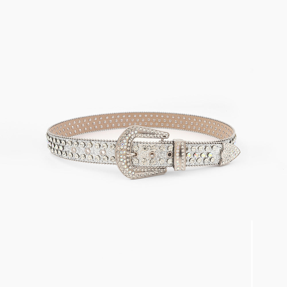 Versatile Fashion Edge Beads New Rhinestone Belt Women&