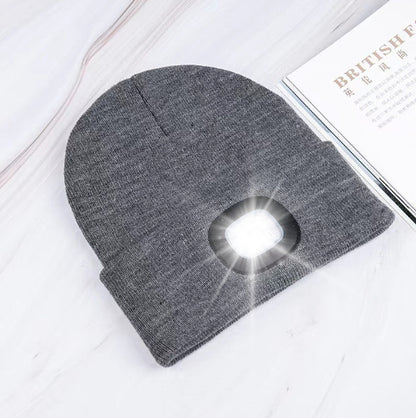 LED Knit Hat Button Cell Type Knitted Hat With Light Glowing Limorista