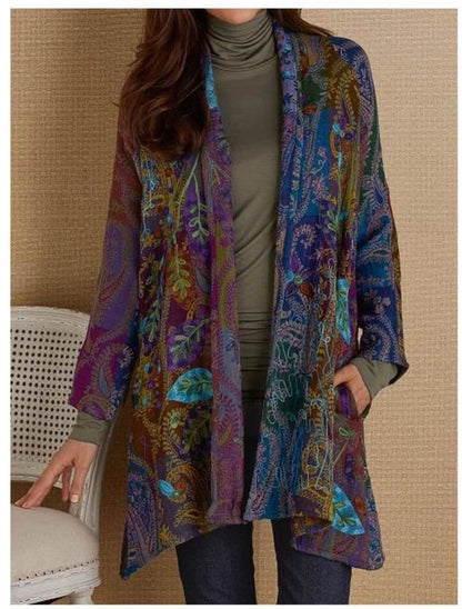 Explosive European And American Spring New Printed Cardigan Shirt Jacket Women&