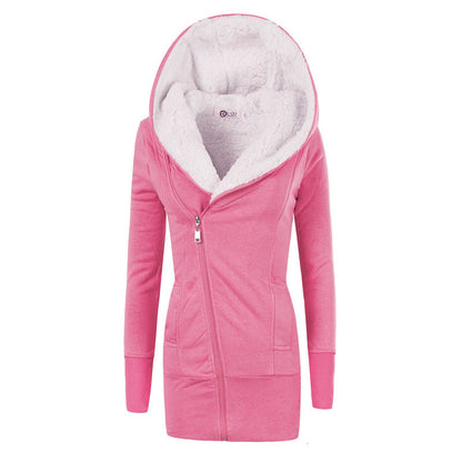 Lamb Wool Hooded Long Sleeve Women&