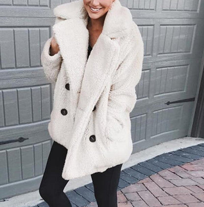 Autumn And Winter Fashion Button Suit Collar Pocket Blouse Limorista