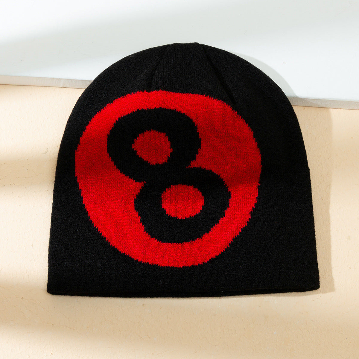 Warm All-matching Simple Number 8 Slipover Woolen Cap Limorista