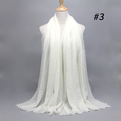 Cotton and linen crumpled monochrome scarf Limorista