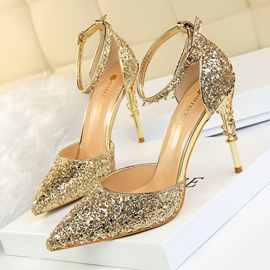 High metallic and sequined heels Limorista