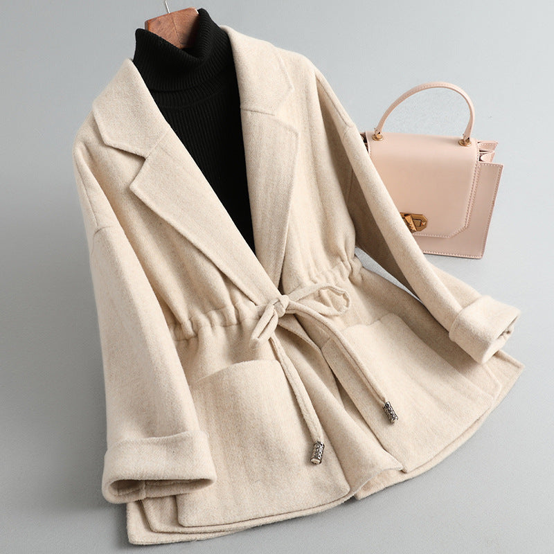 Short Woolen Coat Double-sided Wool Overcoat Limorista