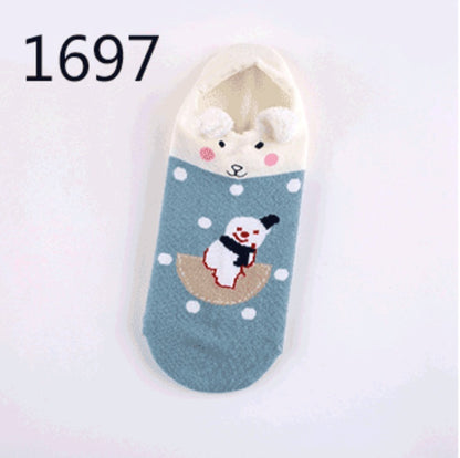 Cute Animals Cotton Short Socks Creative Cartoon Pure Socks Casual Funny Socks Spring Summer Fox Socks Limorista