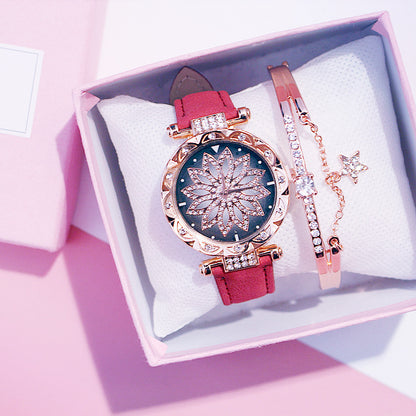 Rotating ladies net red quartz watch casual Limorista