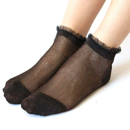 Ladies glitter lace socks