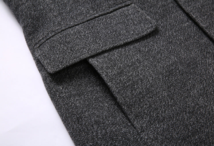 Thick Quilted Lapel Collar Men&