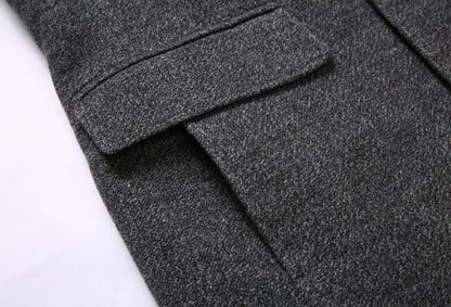Thick Quilted Lapel Collar Men&