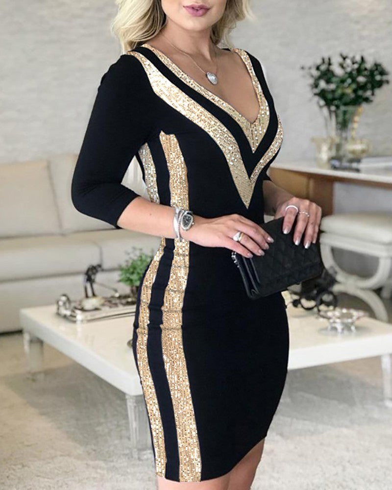 Sequin stitching dress Limorista
