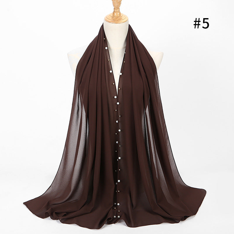 Chiffon nail pearl scarf hijab Limorista