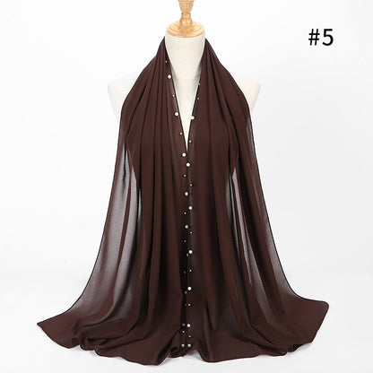 Chiffon nail pearl scarf hijab Limorista