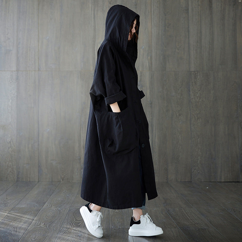 Hooded Casual Big Pocket Women&