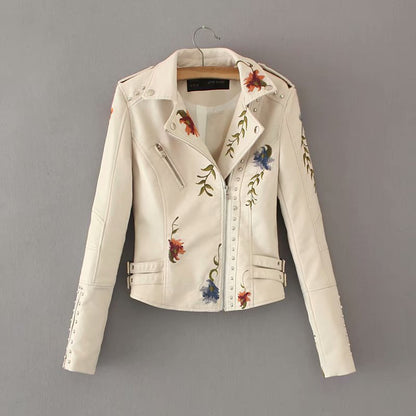 Embroidered studded leather jacket Limorista