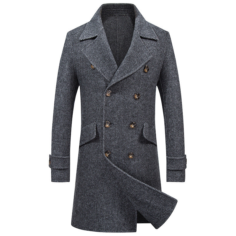 Double-breasted mid-length woolen coat Limorista