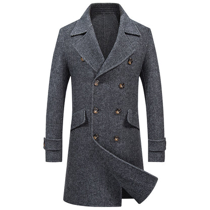 Double-breasted mid-length woolen coat Limorista