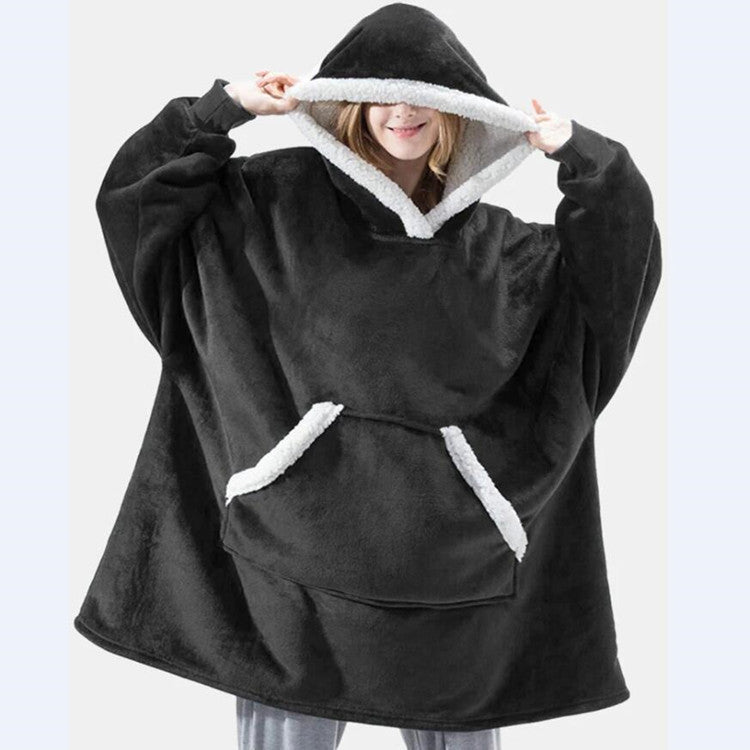 Men And Women Can Wear Zipper Flannel Lazy Blanket Limorista