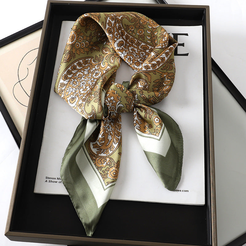 Artificial Silk Striped High-grade Korean Style Stylish Beach Arm Bag Silk Scarf Limorista