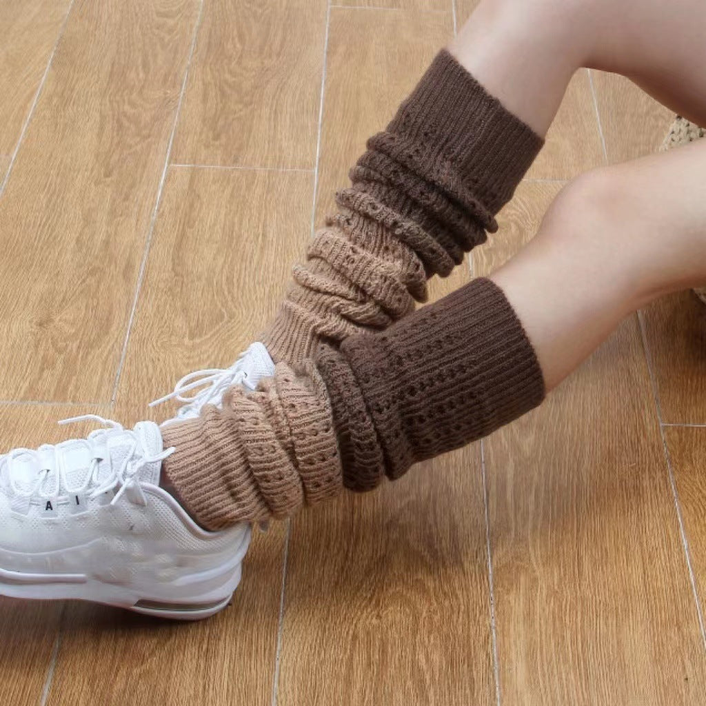 Fall Winter Fashion Gradient Soft Cashmere Foot Sock Women Limorista