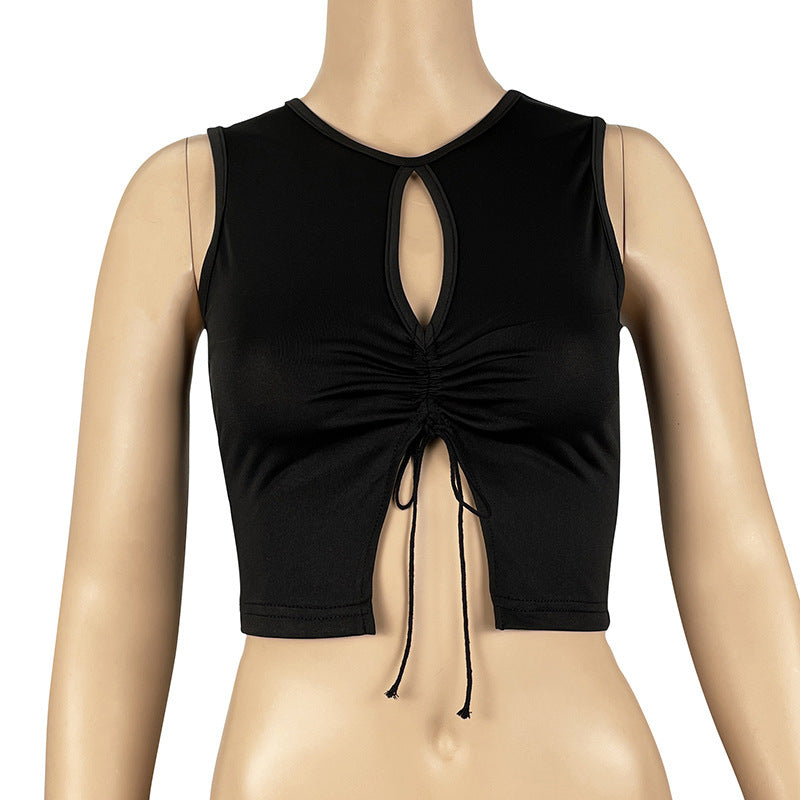 Exposed Neckline Split Hang Rope Women&