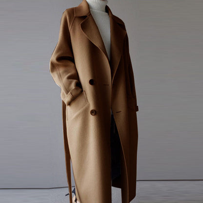 Korean Style Temperament Mid-length Over-the-knee Double-sided Cashmere Woolen Coat Limorista